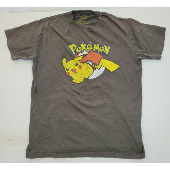 MF Presents Pikachu Pokémon Gray T-Shirt 2012 Vintage Made in Mexico Size L - Picture 1 of 4